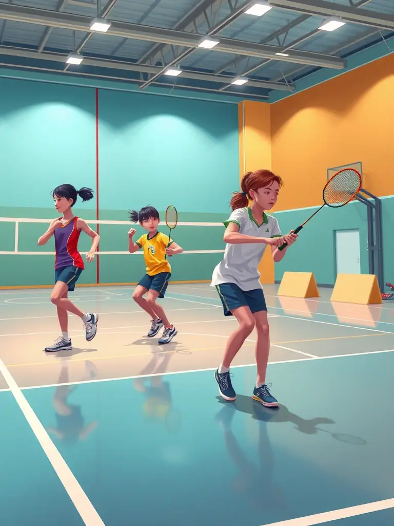 A vibrant photograph capturing a junior table tennis training session at ATTC PLEAUX, showcasing young players engaged in drills with a coach providing guidance.
