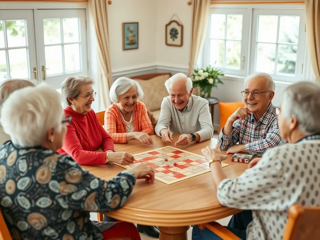 A photograph of senior members enjoying a relaxed table tennis session, emphasizing the social and health benefits of the sport for older adults.